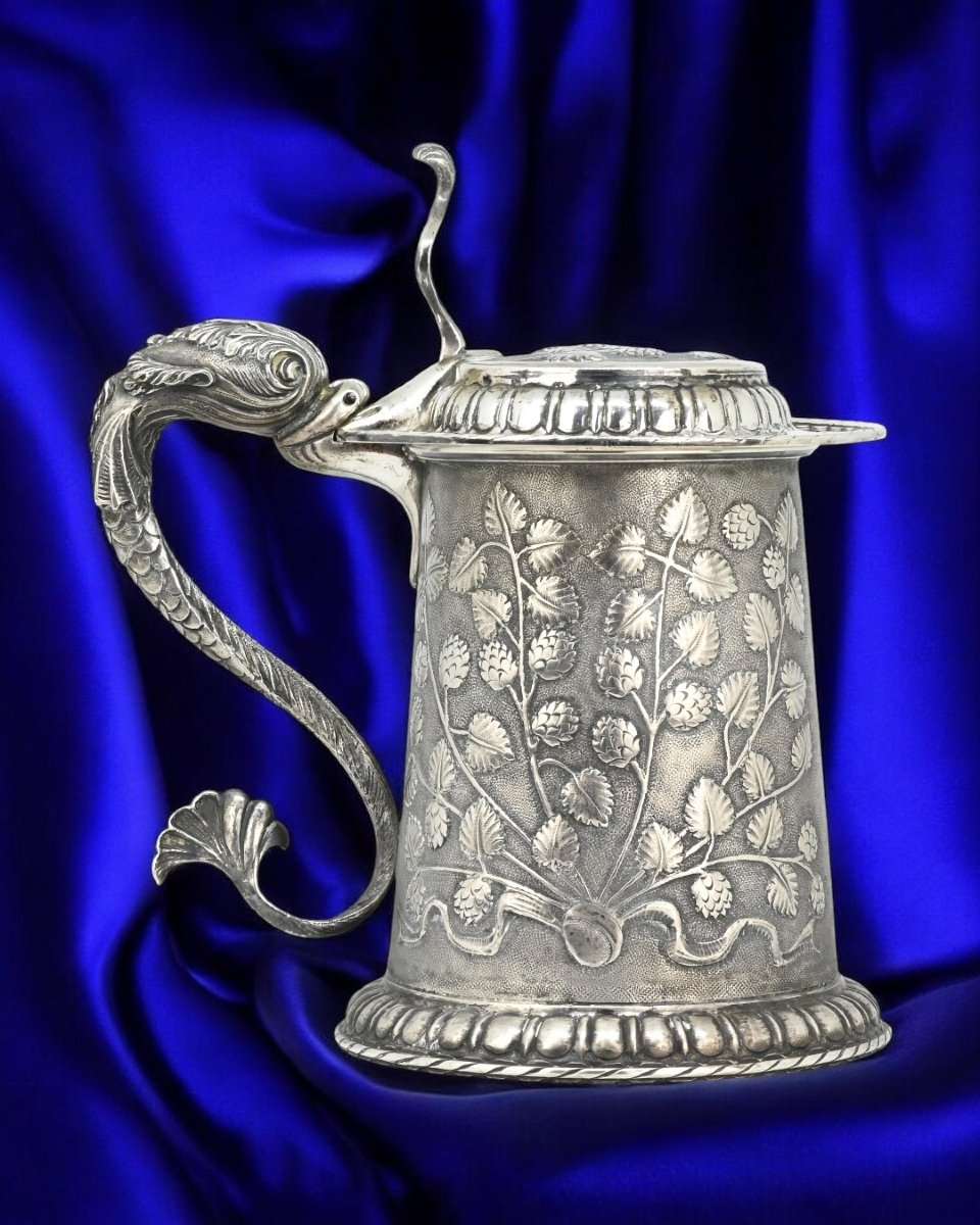 Boccale Da Birra in Argento 800 - Italia Fine XIX Secolo-photo-2